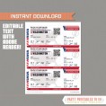 Editable Airplane Boarding Pass (Red, White and Blue) 